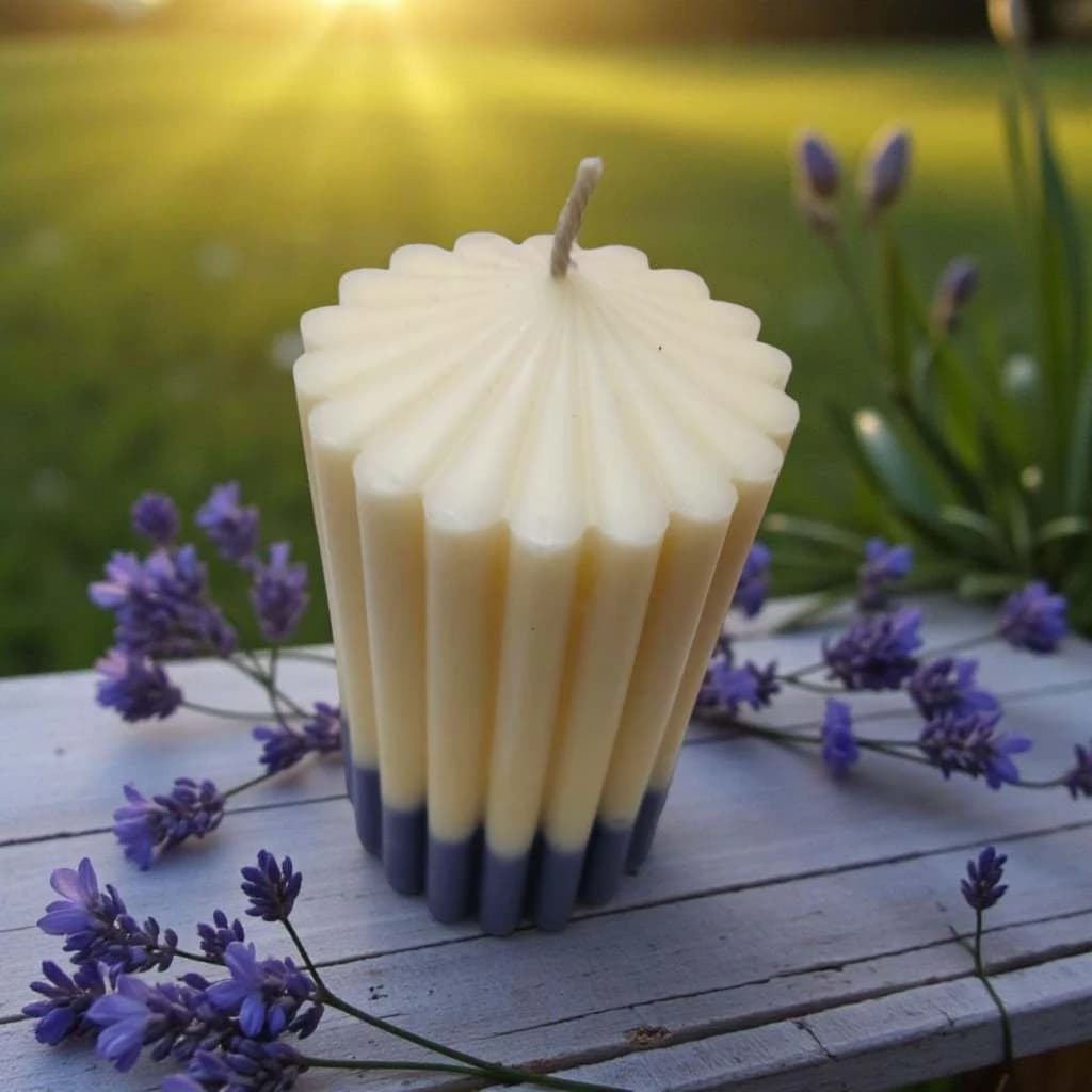 Scented Pillar Candle (Dark Rose & Lavender)