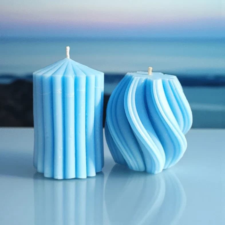 Spiral Pillar Candle Combo (Set of 2)