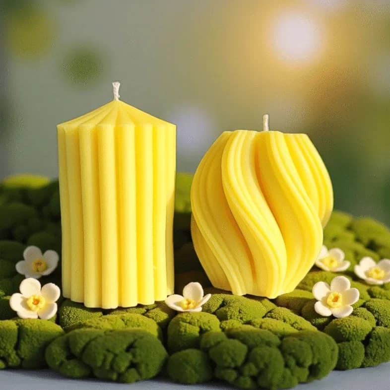Spiral Pillar Candle Combo (Set of 2)