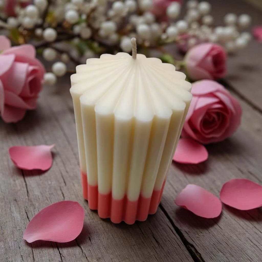 Scented Pillar Candle (Dark Rose & Lavender)