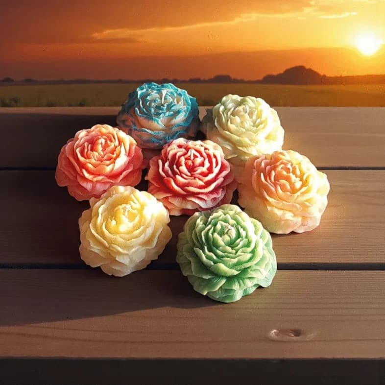 Peony Flower Candle (Set of 7) – Mixed Fragrances