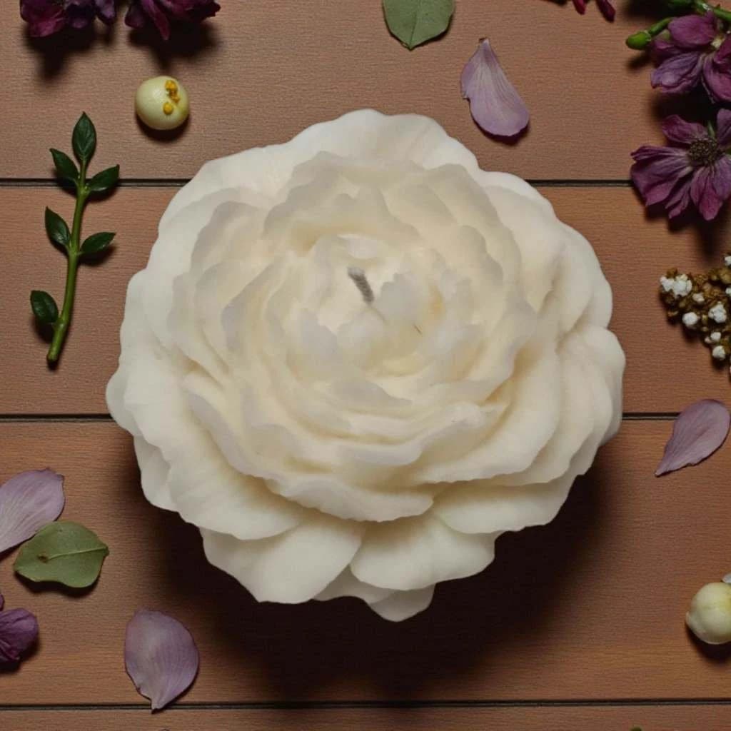 Scented White Rose Candle with Jasmine Fragrance