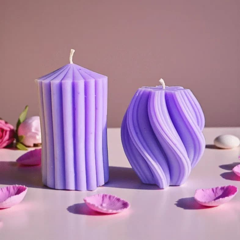 Spiral Pillar Candle Combo (Set of 2)