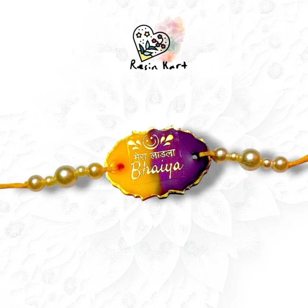 Resin Rakhi Rakshabandhan (Yellow & Blue)