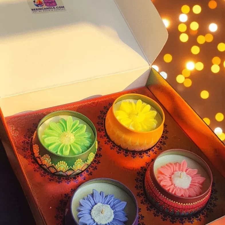 Mandala Tin Candles