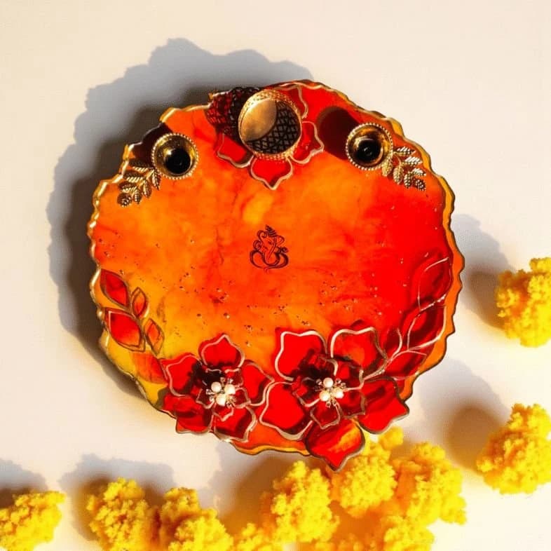 Resin Thali for Pooja Festival
