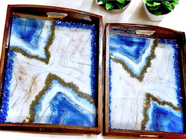 TEAK WOOD TRAYS SET